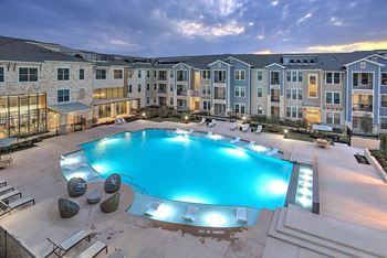Pool view at night